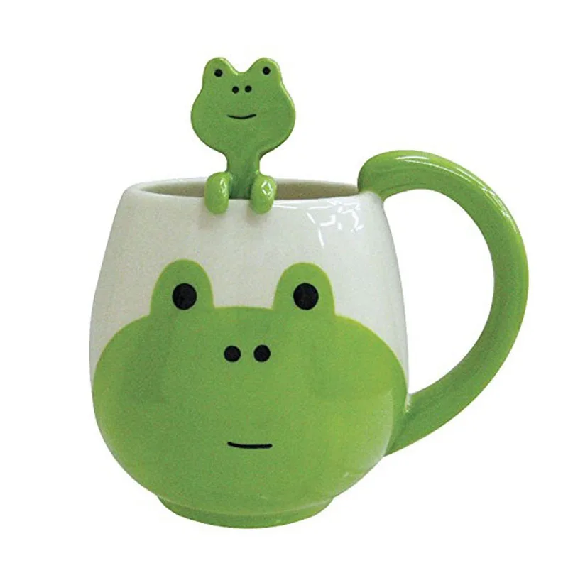 Mini frog YEFINE фирменные чашки для чая с милыми животными, керамические чашки и кружки, кофейная кружка с рисунком кота, свиньи, медведя, лягушки, панды, посуда для напитков, Прямая поставка - Цвет: Mini frog