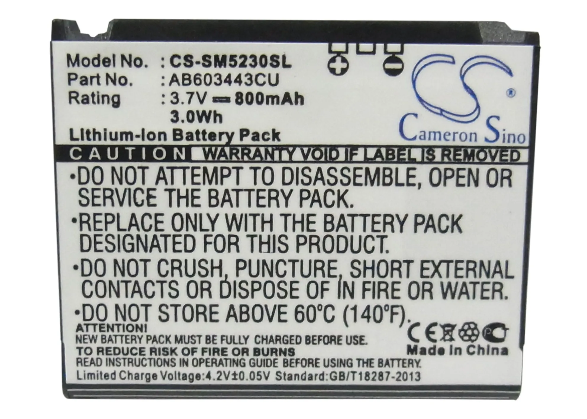 Cameron Sino аккумулятор 800 мАч AB603443CC AB603443CU для Samsung GT S5230C S5233A S5233C S5233S|cameron sino|cameron sino