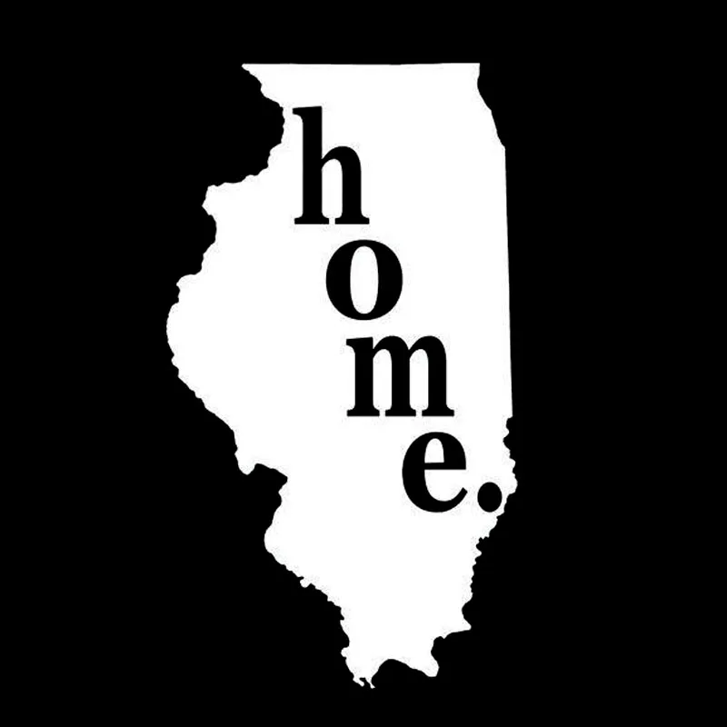 

8.8X15.5CM ILLINOIS HOME STATE Originality Vinyl Decal Black/Silver Car Sticker Car-styling S8-0920