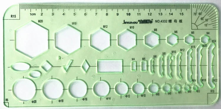 J 4332 1 шт., инженерная линейка для рисования, дизайнерский шаблон для вычерчивания кривых, линейка для офиса и школы, измерительные инструменты для рисования - Цвет: J 4332