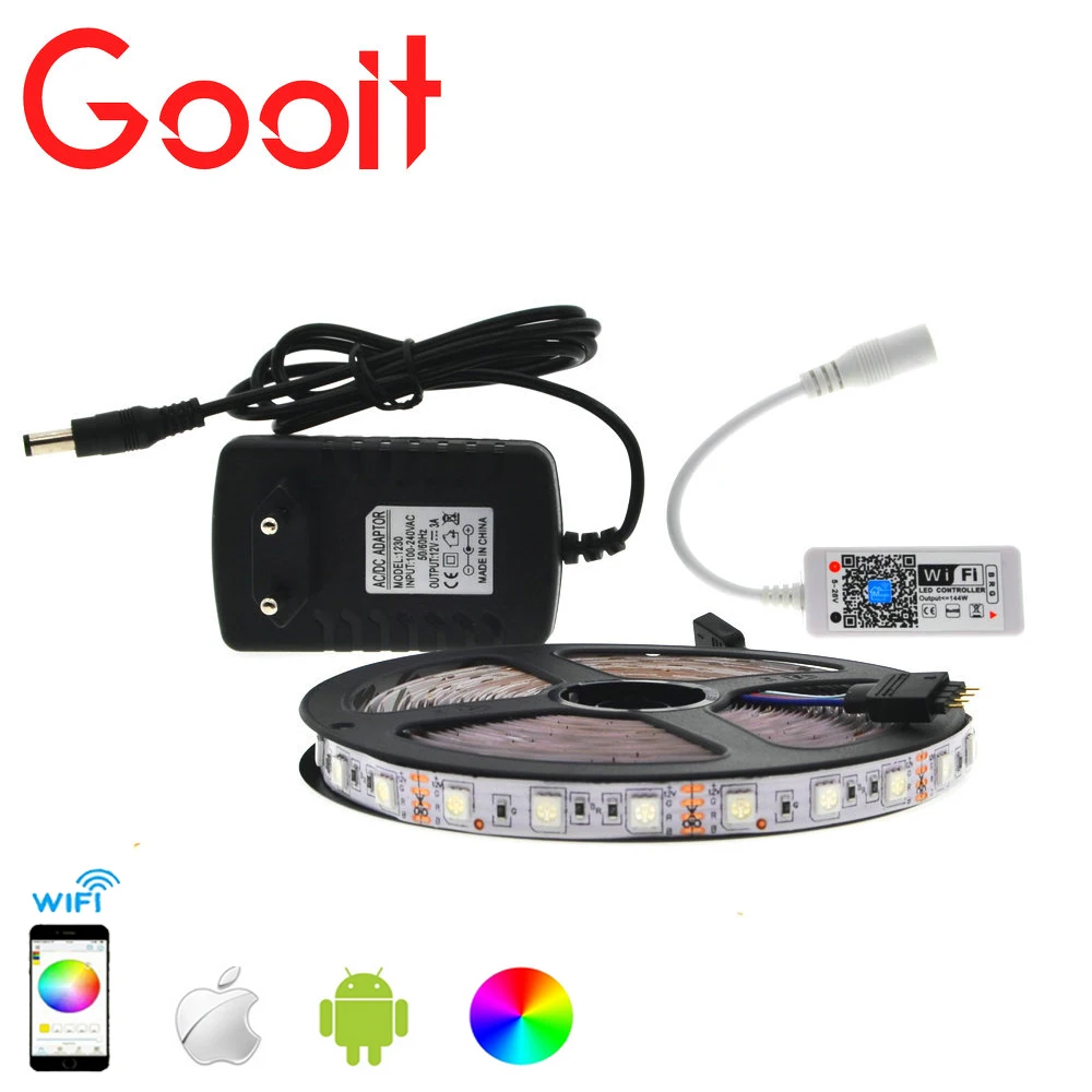 Набор светодиодных лент 5050 RGB 5 м/светодиодных гибких + управление через