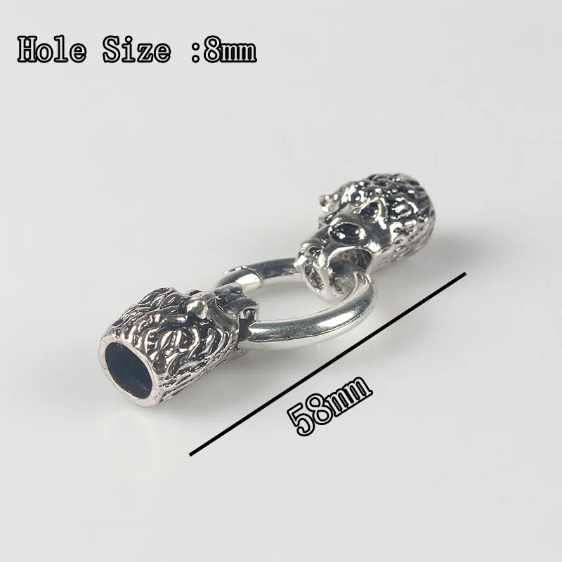 style 10 3 шт. сделанный под старину Серебряный Череп/дракон/змеиная голова Торцевая крышка Пружинная Застежка подходит круглый кожаный шнур ювелирных изделий Аксессуары материал - Цвет: style 10