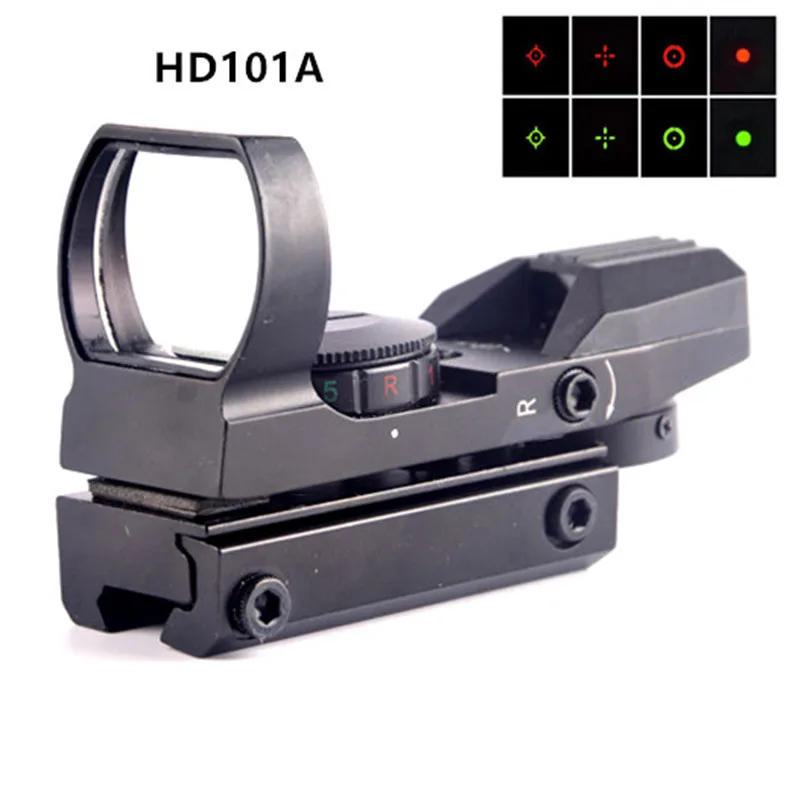 HD101A (11mm) Тактический зубчатый рифлескоп с прицелом 11 мм 20 мм Rail Airsoft Red Dot голографический рефлекс 4 Сетка зеленый прицел для прицелов - Цвет: HD101A (11mm)