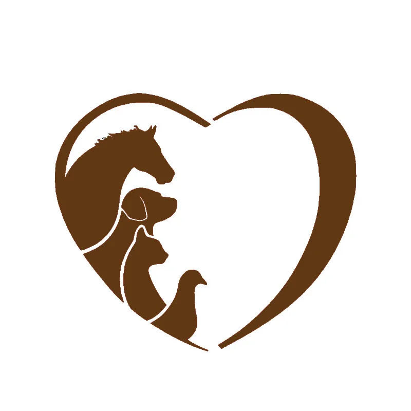 HotMeiNi Animal Lover Love Heart Car Sticker Horse Cat Dog Truck Door Laptop Kayak Vinyl Decal Protection Organization | Автомобили и