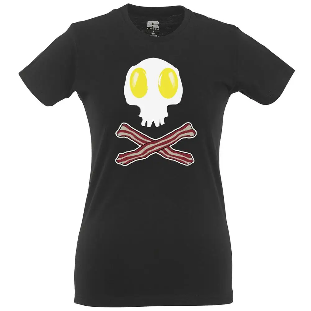 Отличное Качество Смешно Хлопка Бекон И Яйца Морт Pirate Drapeau Drole &quotВеселый