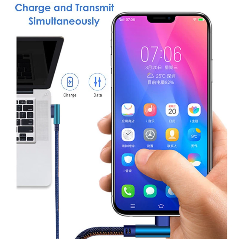 90 градусов Usb Micro кабель для зарядки и передачи данных с плоский 2 м игр Zte Nubia V18 LG