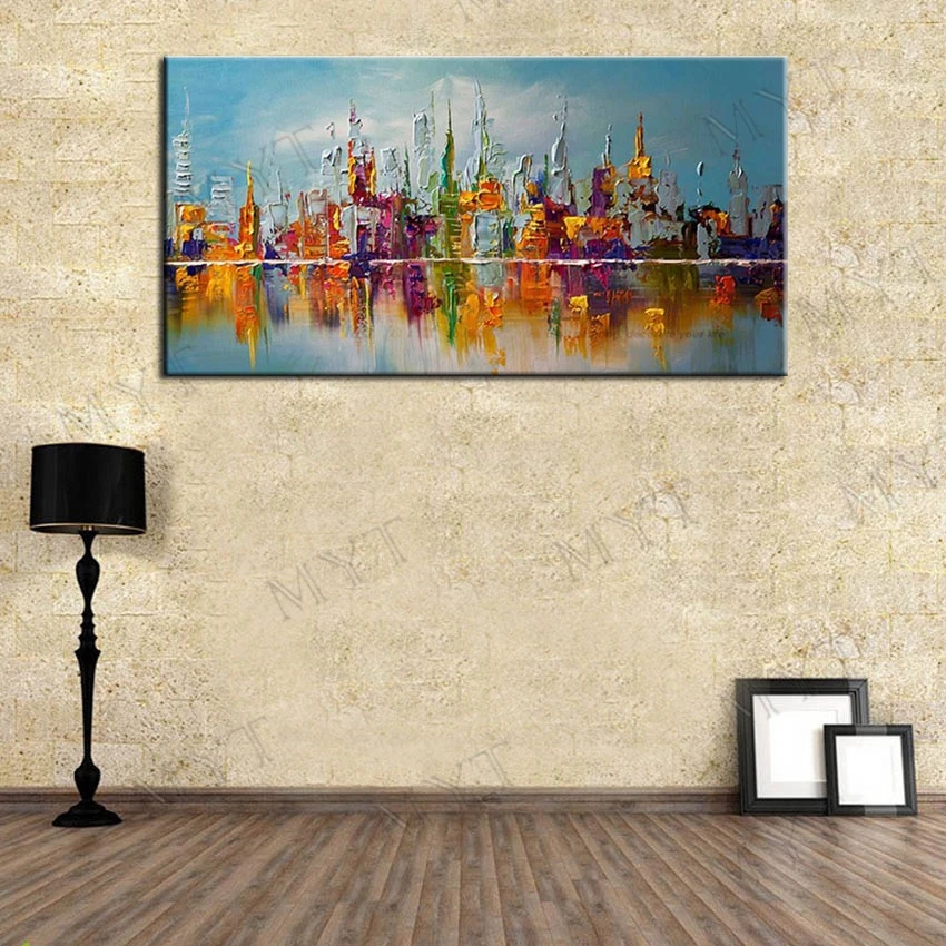 Myt ручная роспись Современный домашний декор комната зал настенное искусство