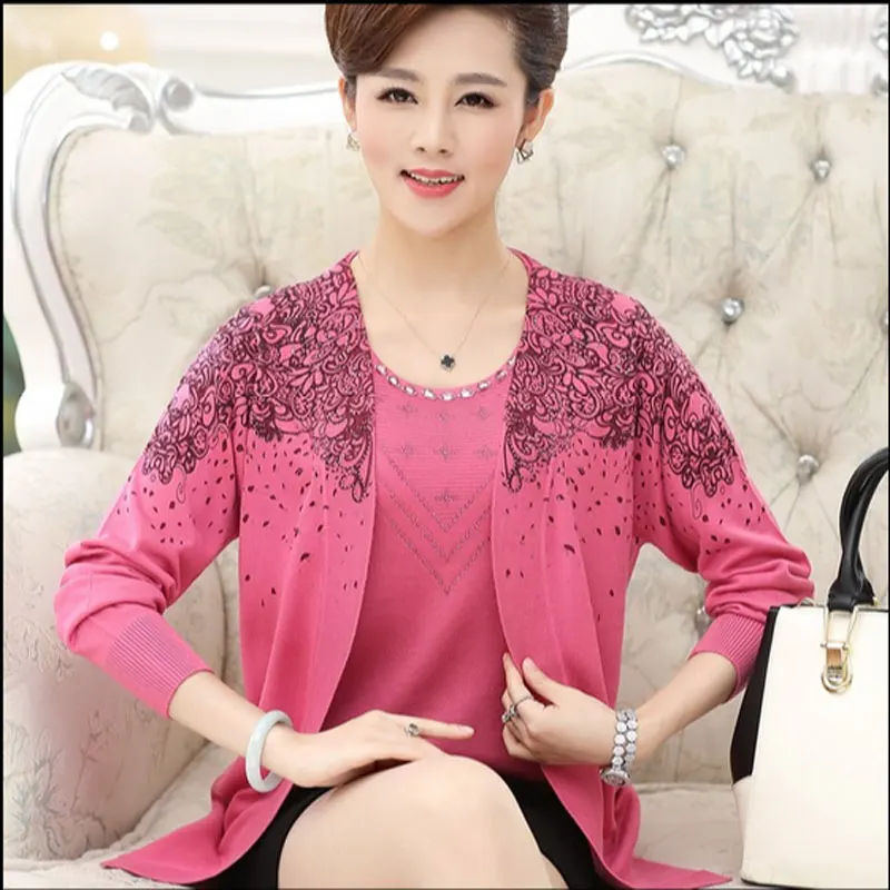 2021 весенний осенний Женский комплект одежды для матери среднего возраста свитер