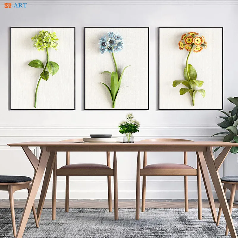 Растительные принты сиреневый цветок постер пастельный цвет синий настенный