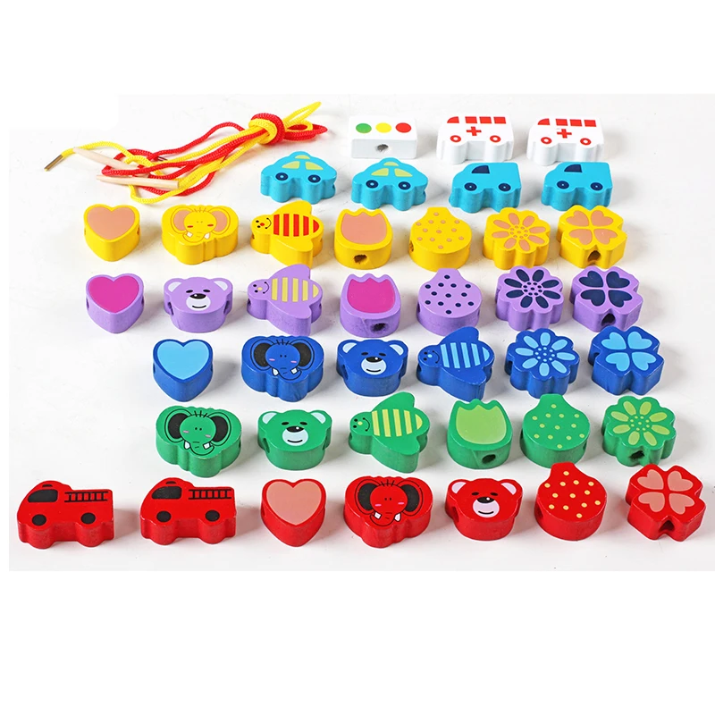 of the number beads around string early baby wear line animal fruit 2-5 years old girl wooden toys | Игрушки и хобби