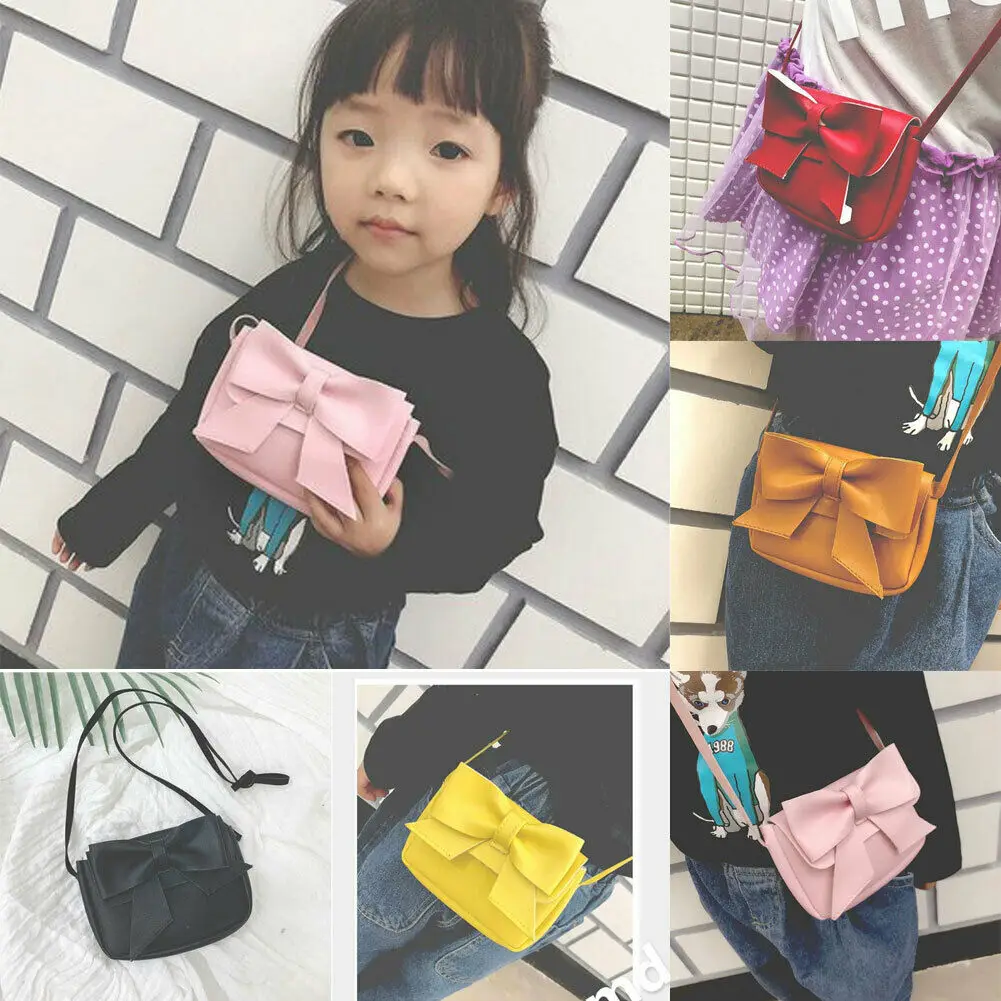 Милая детская одежда для девочек на плечо сумка искусственная кожа с бабочкой