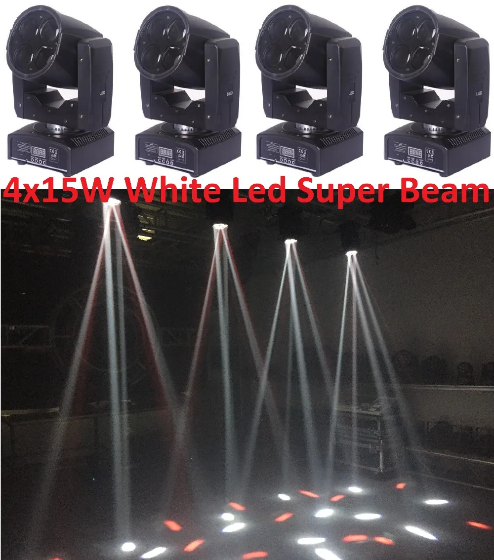 4 шт. Бесплатная доставка 60 Вт Led Moving Head Beam Spot Wash Effect Light 4x15 Супер яркое мини