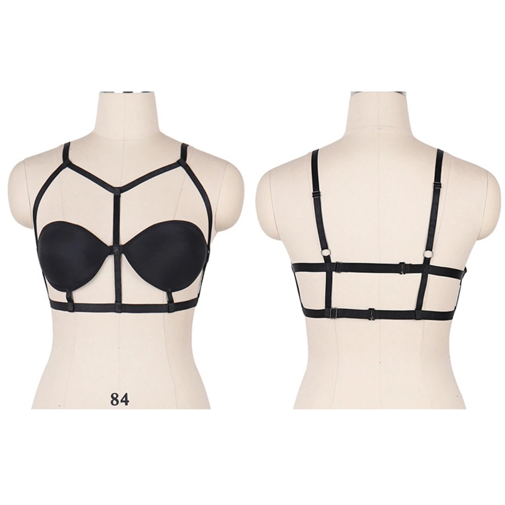 Для женщин пикантные открытые клетка бюстгальтер тело жгут белье бюстье черный
