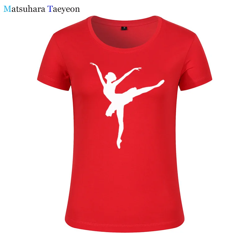 Модная женская одежда, футболка для балета, танцовщицы, танца дома, футболка с принтом, Женский Топ с коротким рукавом, женская одежда, футболка, брендовая для - Цвет: 10