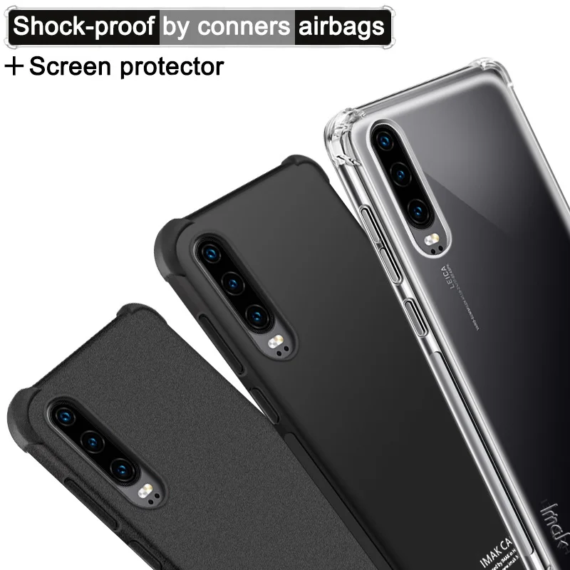 Мягкий силиконовый чехол Imak Для huawei P30 Противоударная задняя крышка подушки