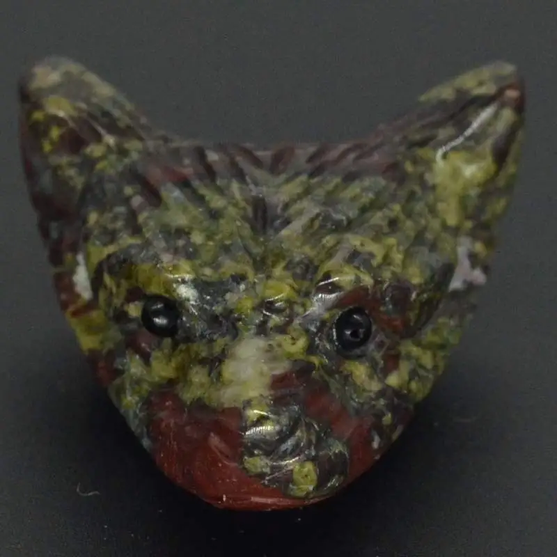

1.4" Howling Wolf Figurine Dragon Boodstone Gemstone Animal Pendant Hand Carved Stone Necklace Jewelry Man Fashion