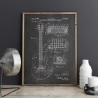 Винтажный плакат с изображением гитары Gibson Les Paul, для домашнего декора