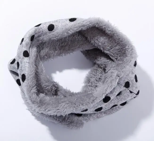 grey dot Зимний шарф для родителей и детей; детский шерстяной шарф с круглым вырезом; Детский шарф для прогулок; Однотонный теплый шейный платок с воротником - Цвет: grey dot