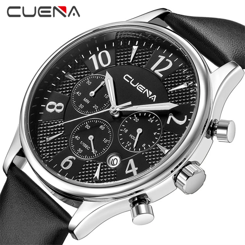 Relogio masculino cuena Элитный бренд Для мужчин S Часы модные Кожаные модельные туфли