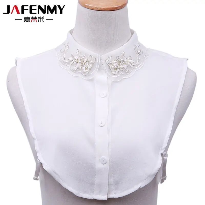 Ложный воротник женский съемный свитер поддельные воротники жемчужная вышивка