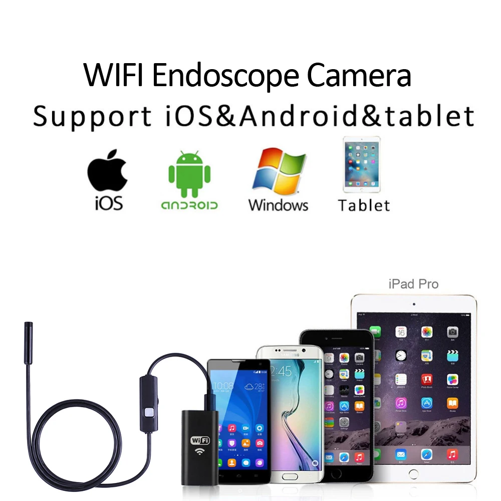 8 мм объектив WI-FI эндоскопа iPhone Камера HD720P 3.5 м гибкий змея USB трубы инспекции