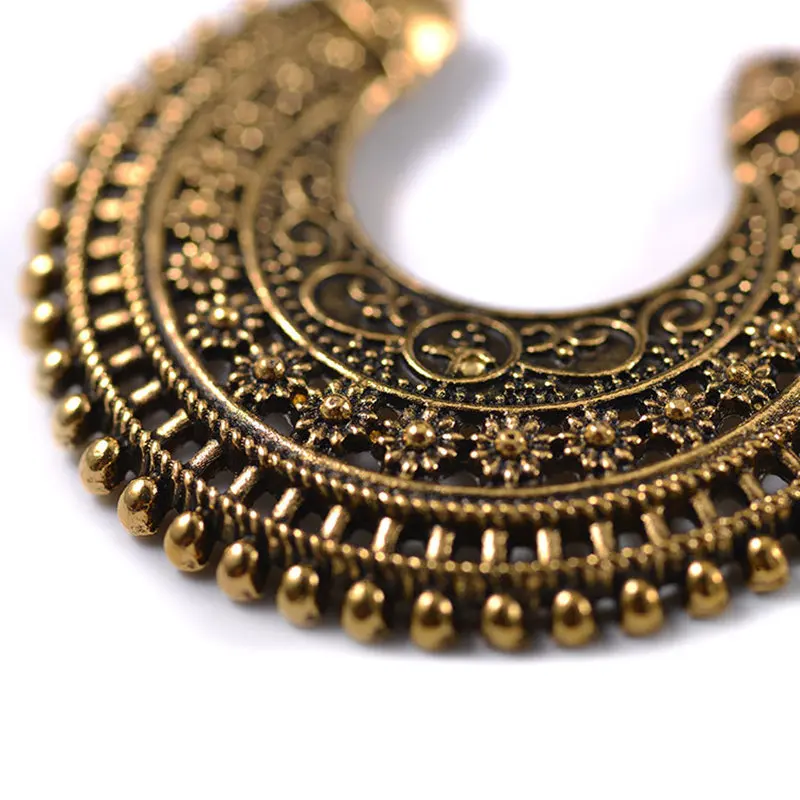 ZCHLGR индийские медные серьги в этническом стиле висячие с цветком украшенные