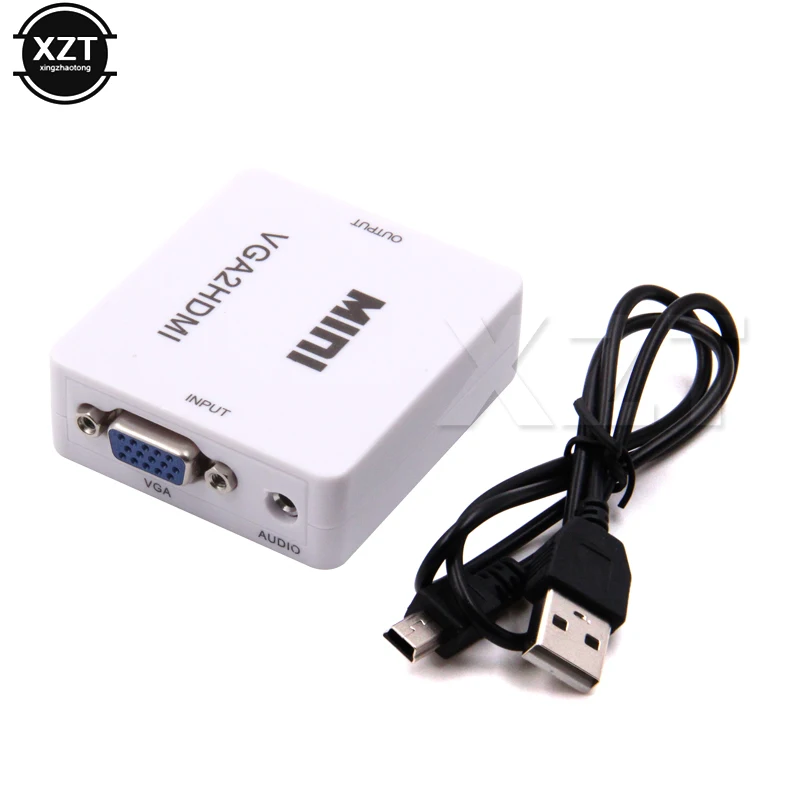 Новейший мини преобразователь из VGA в HDMI с аудио VGA2HDMI разъем адаптера для
