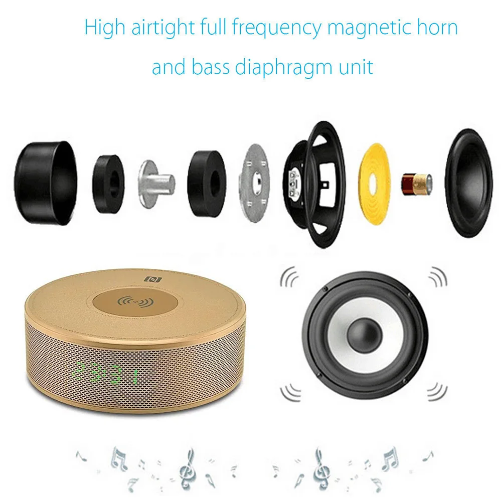 NFC двойной портативный будильник стерео Универсальный музыкальный плеер подарок