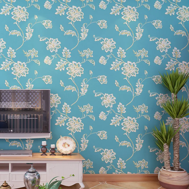 Cheng Shuo 4D сельский ветер рельеф большой цветок толстые нетканые обои фон покрытый