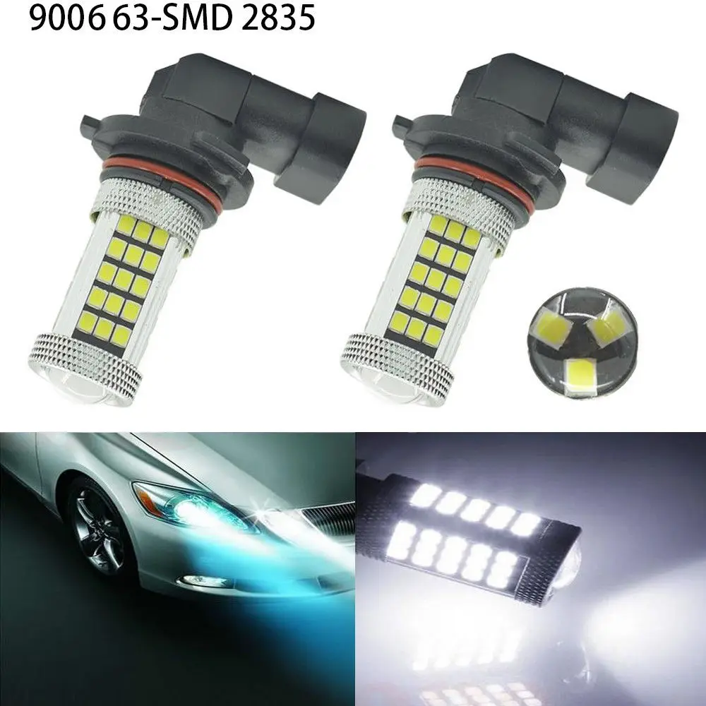 2x белый автомобиль HB4 P22d 9006 2835SMD 63 светодиодный Автомобильный противотуманный