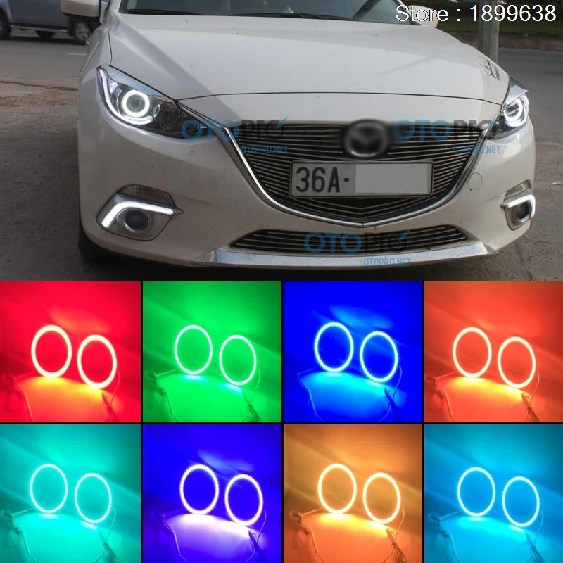 Для mazda 3 2010 2011 2012 2013 2014 RGB светодиодные кольца для Фар halo angel eyes с пультом