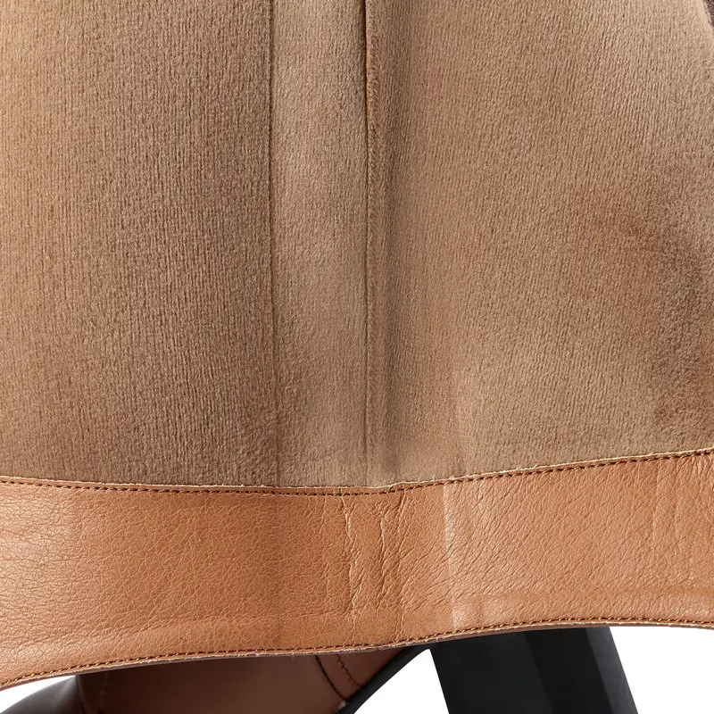 QZYERAI Европейский Стиль теплая ботинки из натуральной кожи на высоком каблуке