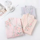 Халат женский тонкий из 100% хлопка в японском стиле