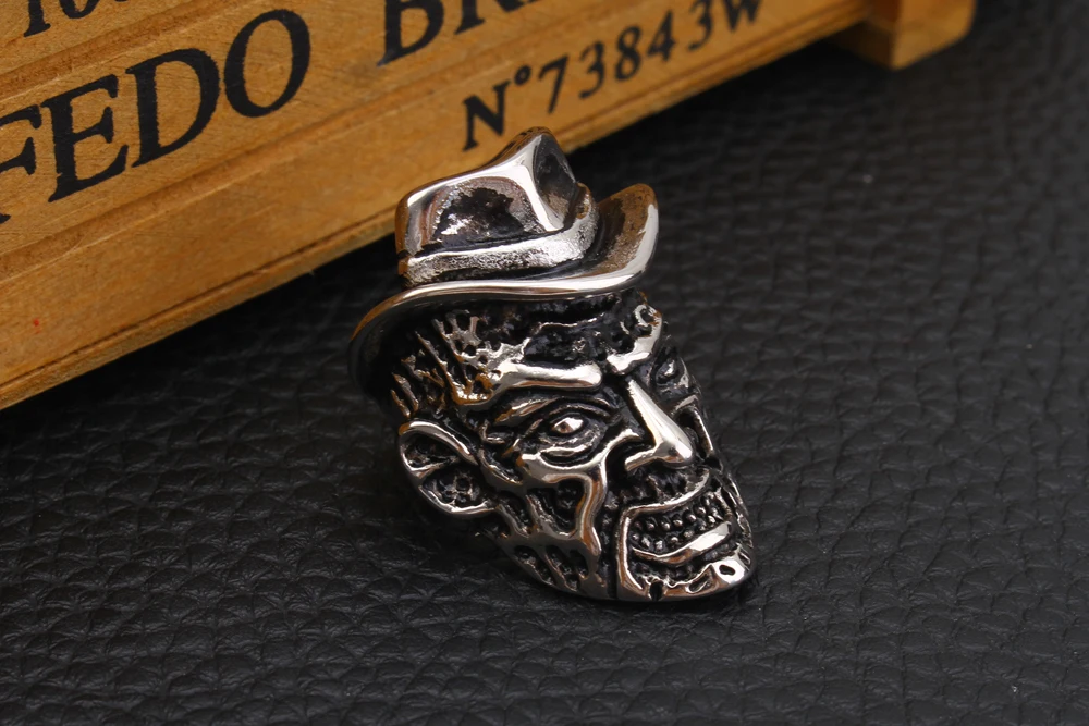 Mi men g Wear Hat кольцо с черепом кольца из нержавеющей стали Jack в стиле панк мужское