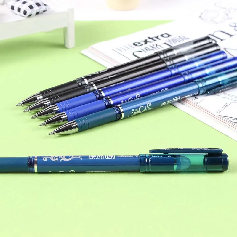 12 шт./лот стираемая ручка для школы синяя черная чернильная Волшебная 0 5 гелевая