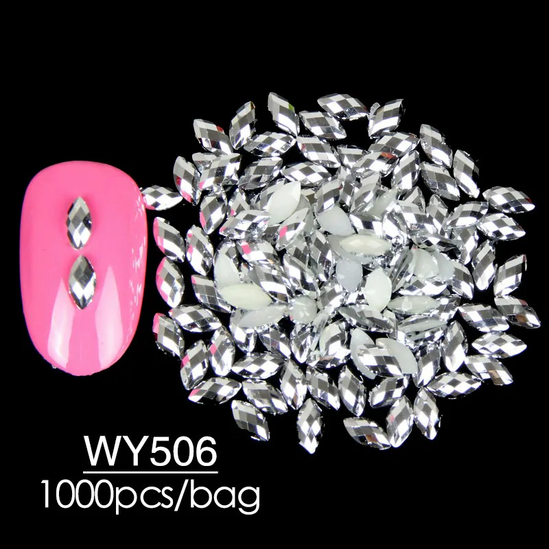 1000 шт/партия голографическая лошадь глаза дизайн ногтей Стразы AB Цвет Маркиза