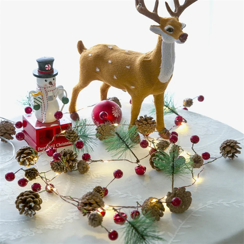 Рождественская елка 2 м 20 светодиодных теплых белых сосновых конусов звездных