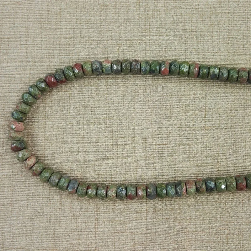 Оптовая продажа бусины россыпью из натурального унакитного камня 5x8 мм абакуса