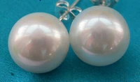 hot sell noble hot sell new free shipping 1379 amazing big 12mm round white south sea shell pearl earrings silver stud