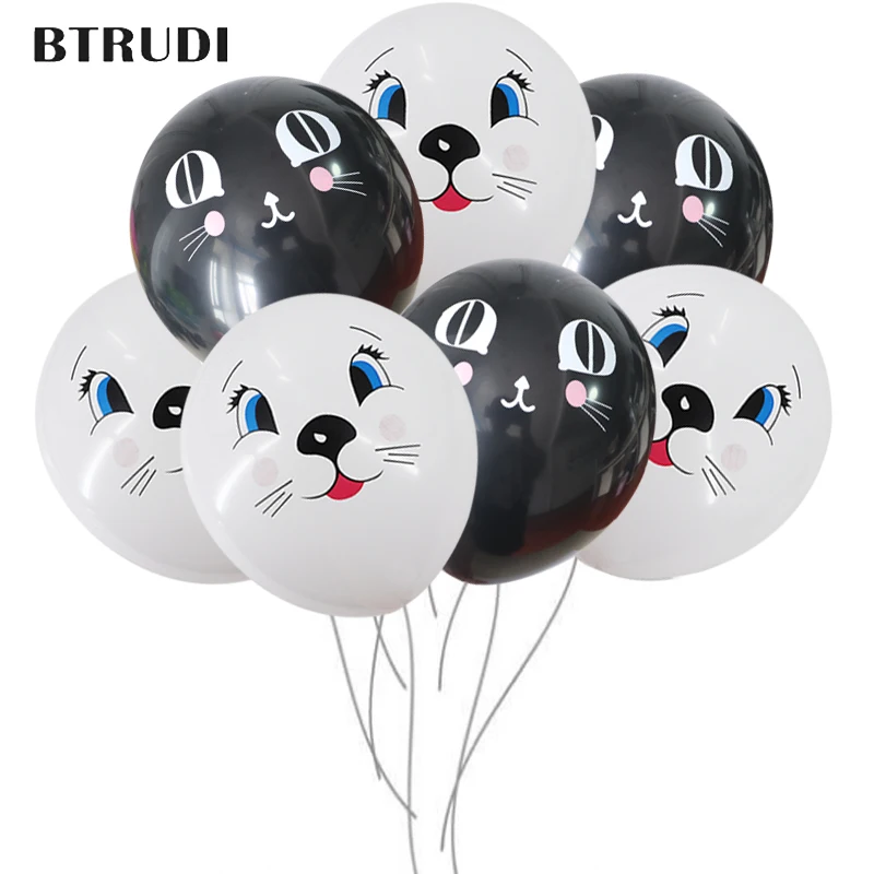 

BTRUDI cartoon cat/rabbit printing balloon 12 Inch birthday party decor Animal Theme Inflatable baby gift classic toy balloon