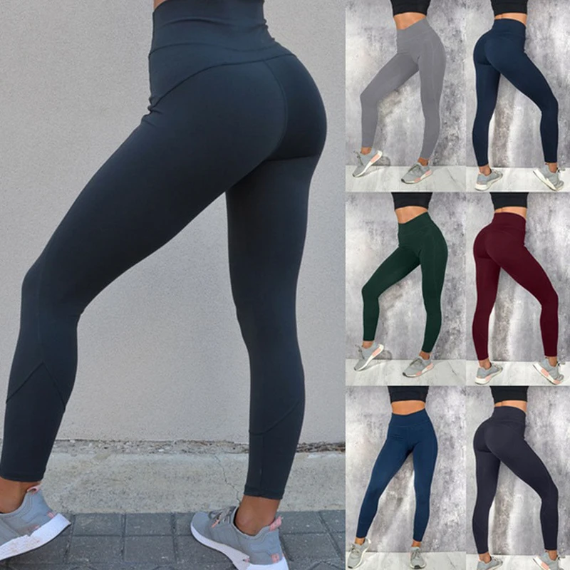 Women High Waist Yoga Pants Sport Fitness Leggings Running Gym Scrunch Black Breathable Flexible Trousers | Спорт и развлечения