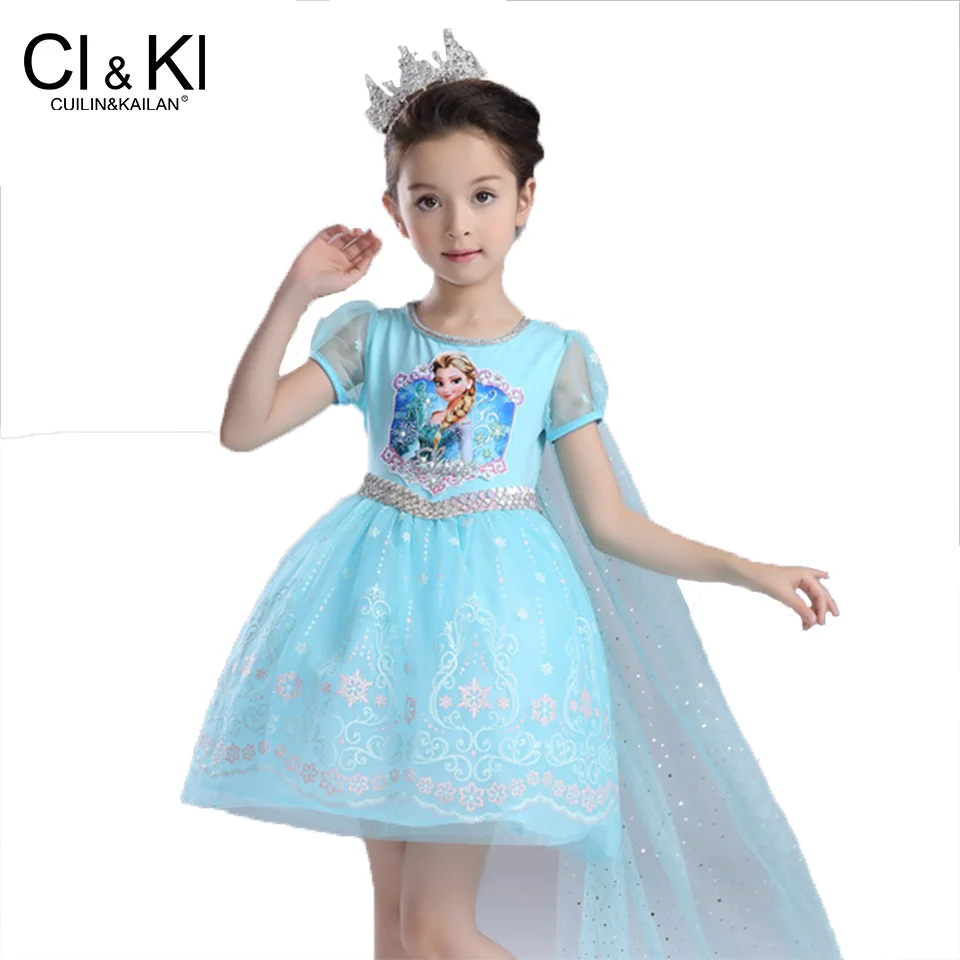 CuilinKailan платье disfraz Анна Эльза Принцесса София infantil fever Детский костюм vestido