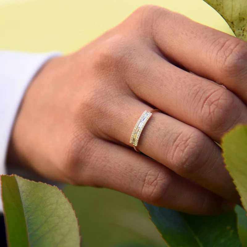 Модные кольца с геометрическим дизайном прозрачный CZ ослепительное квадратное