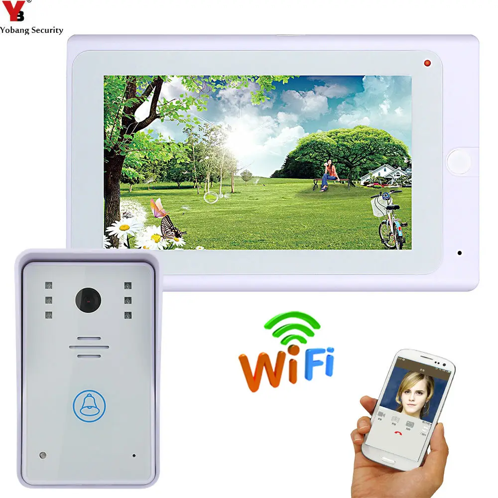 Yobang безопасность WIFI 7 дюймов LCD беспроводной видео домофон система Android IOS