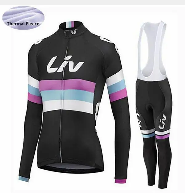 Winter06 Liv велосипедная майка pro team, зимний теплый флисовый комплект с длинным рукавом, ropa ciclismo, одежда для триатлона, одежда для велоспорта - Цвет: Winter06