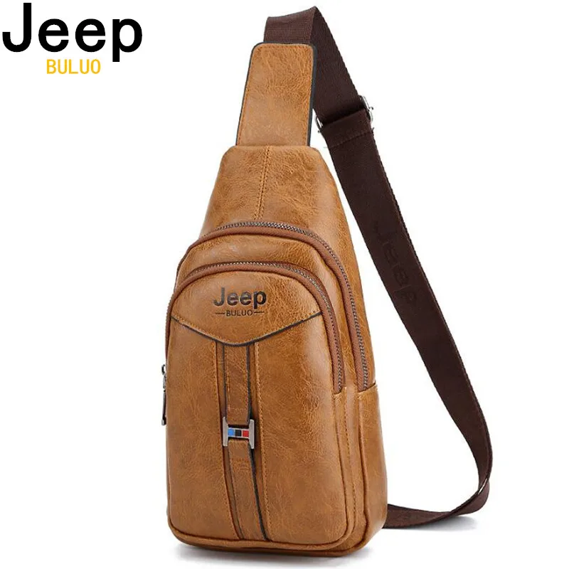 Мужская сумка для путешествий jeep buluo нагрудная цвета хаки учебы однолямочная