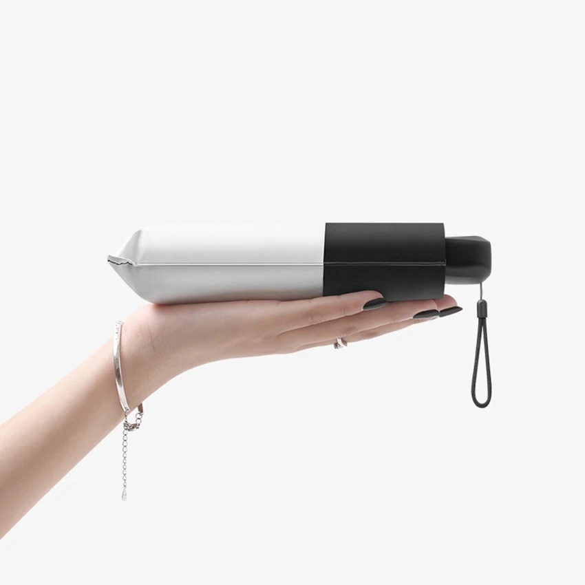 Зонтик женский компактный ветрозащитный светильник складной с защитой от