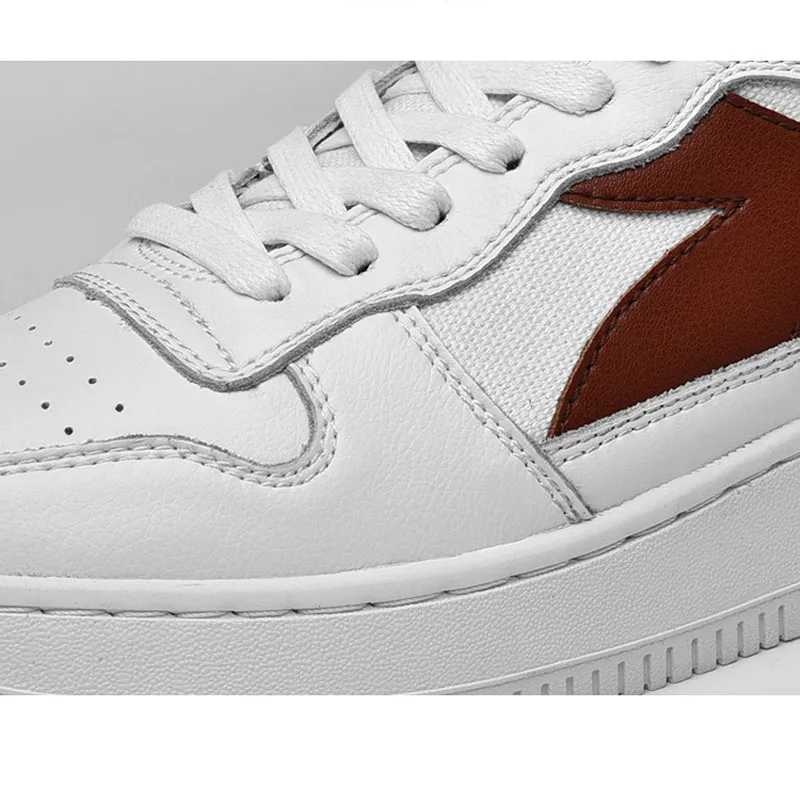 Для мужчин обувь из натуральной кожи кроссовки с высоким берцем модная мягкая