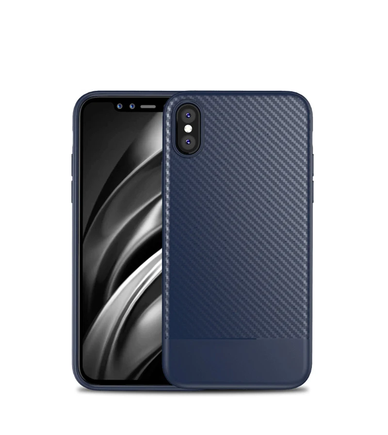 Lovebay чехол для телефона для iPhone 11, 6, 7, 8 Plus, роскошный мягкий ТПУ чехол из углеродного волокна для iPhone X, XR, XS, 11Pro Max, противоударный чехол на заднюю панель - Цвет: navy