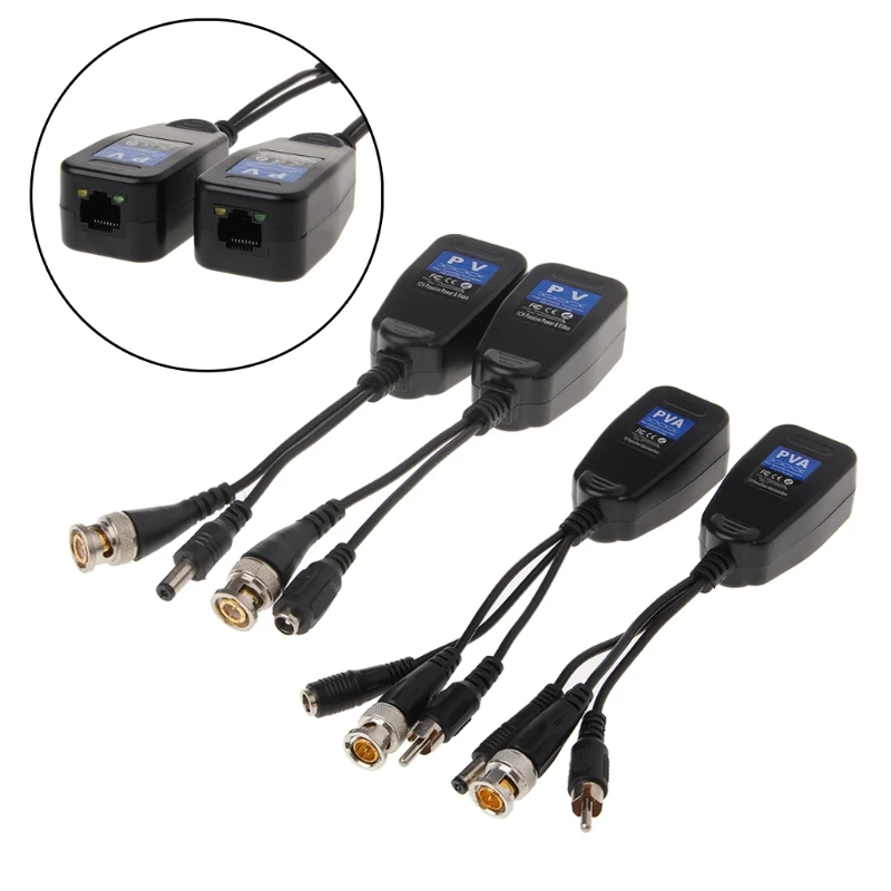 1CH пассивный RJ45 CCTV мощность Видео Аудио балун приемопередатчик HDCVI HDTVI AHD аналоговый 45x25x21 мм/1,77x0,98 x 0.83in(прибл